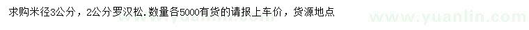 求購米徑2、3公分羅漢松