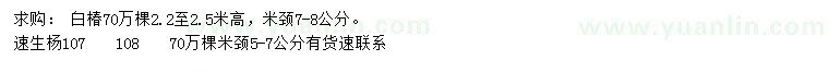 求購米徑7-8公分白椿、5-7公分107楊