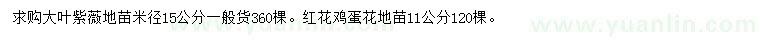 求購米徑15公分大葉紫薇、11公分紅花雞蛋花