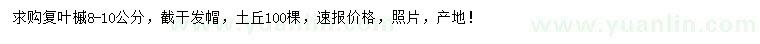 求購8-10公分復(fù)葉槭