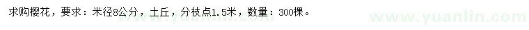 求購米徑8公分櫻花