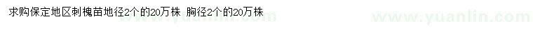 求購(gòu)地徑2公分刺槐