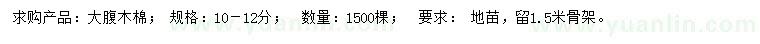 求購(gòu)10-12公分大腹木棉