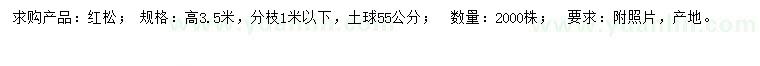 求購(gòu)高3.5米紅松