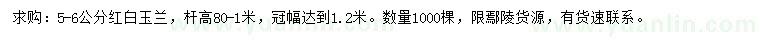 求購5-6公分紅白玉蘭