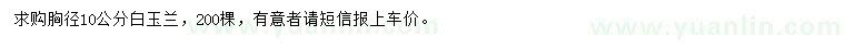 求購胸徑10公分白玉蘭
