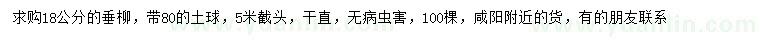 求購18公分垂柳