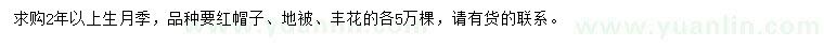 求購(gòu)2年生以上月季