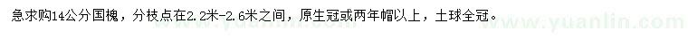 求購14公公國槐