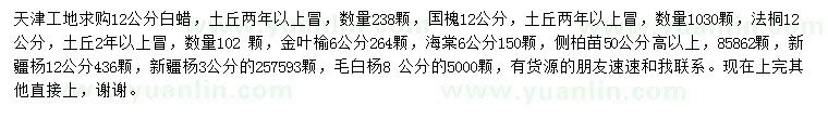 求購(gòu)白蠟、國(guó)槐、法桐等