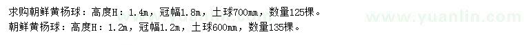 求購高1.2、1.4米朝鮮黃楊球