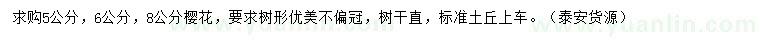 求購5、6、8公分櫻花