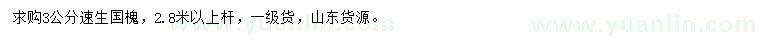 求購3公分速生國槐