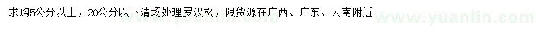 求購5-20公分以下羅漢松