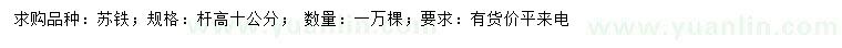 求購高10公分蘇鐵