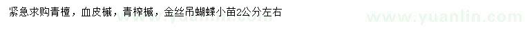 求購(gòu)青檀、血皮槭、青榨槭等