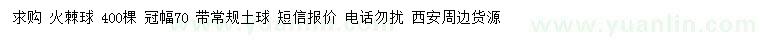 求購冠幅70公分火棘球