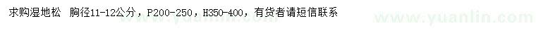 求購(gòu)胸徑11-12公分濕地松