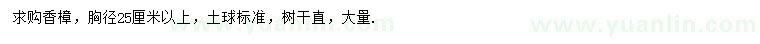 求購(gòu)胸徑25公分以上香樟