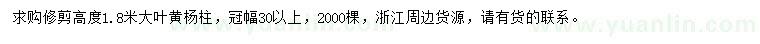 求購修剪高度1.8米大葉黃楊柱