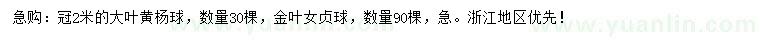 求購(gòu)冠2米大葉黃楊球、金葉女貞球