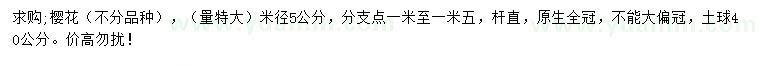 求購米徑5公分櫻花