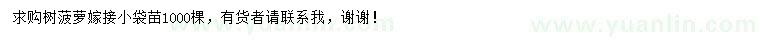 求購(gòu)樹(shù)菠蘿嫁接小袋苗