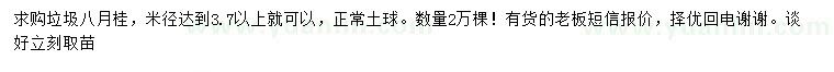 求購米徑3.7公分以上垃圾八月桂