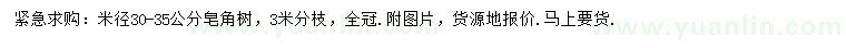 求購米徑30-35公分皂角樹