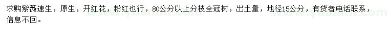 求購地徑15公分速生紫薇