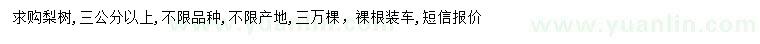 求購3公分以上梨樹
