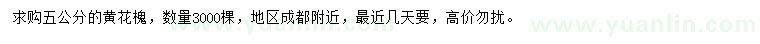 求購5公分黃花槐