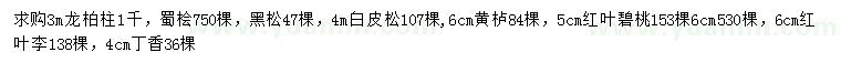 求購龍柏柱、蜀檜、黑松等