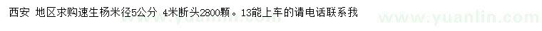求購(gòu)米徑5公分速生楊