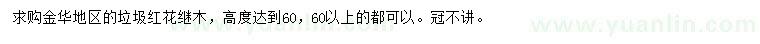 求購高60公分以上垃圾紅花繼木