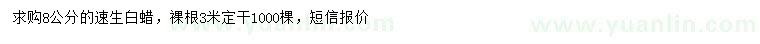 求購8公分速生白蠟
