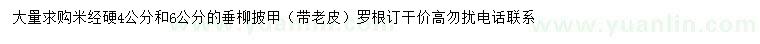 求購(gòu)米徑4、6公分垂柳