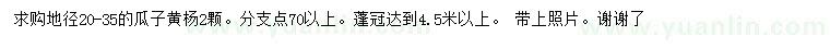 求購地徑20-35公分瓜子黃楊
