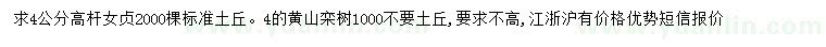 求購(gòu)4公分高桿女貞