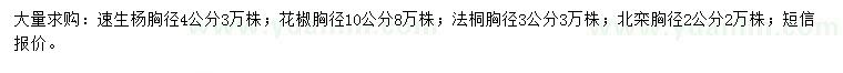 求購(gòu)速生楊、花椒、法桐等