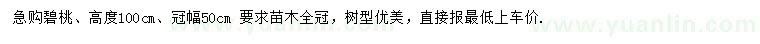 求購高100公分碧桃