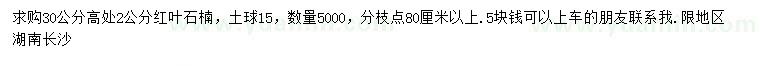 求購(gòu)30公分量2公分紅葉石楠