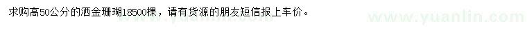 求購高50公分灑金珊瑚