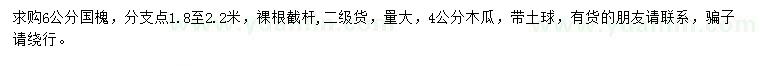 求購6公分國槐、4公分木瓜