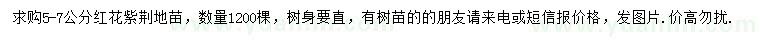 求購(gòu)5-7公分紅花紫荊