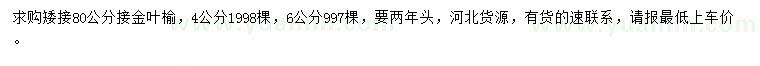 求購4、6公分金葉榆