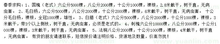 求購老式國槐、毛白楊、白臘等