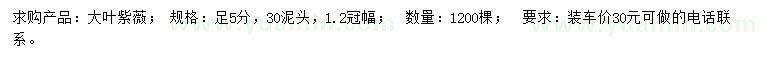 求購5公分大葉紫薇