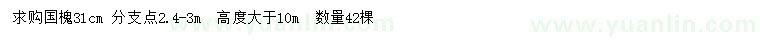 求購胸徑31公分國槐