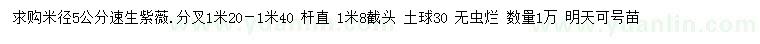 求購米徑5公分速生紫薇